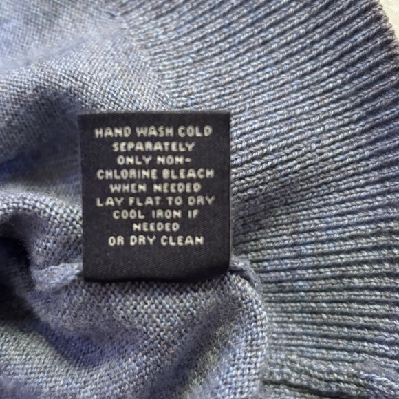 Hart Schaffner Marx Men’s Blue 100% Wool Quarter Zip Sweater Gray Accent XXL - Picture 6 of 7